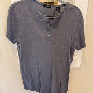 Theory Grey Buttoned Henley